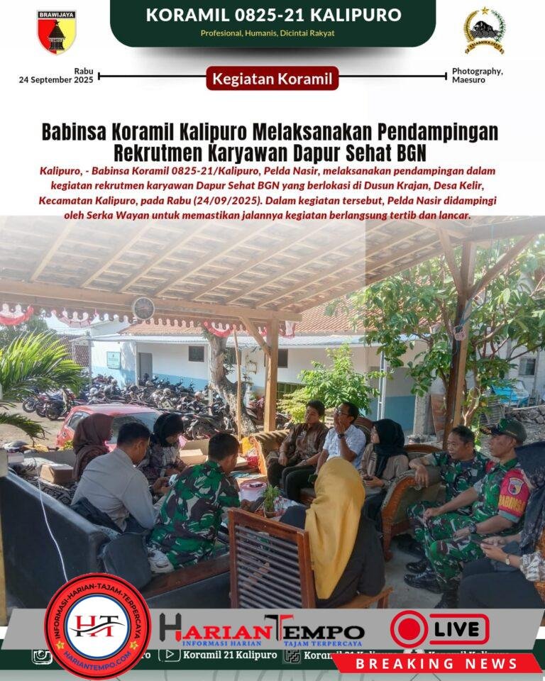 Babinsa Koramil Kalipuro Melaksanakan Pendampingan Rekrutmen Karyawan Dapur Sehat BGN