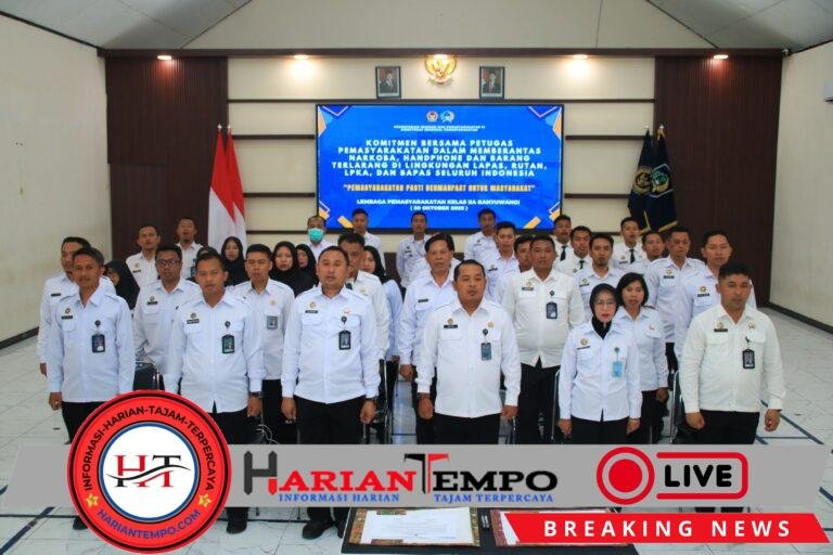 Lapas Banyuwangi Pertegas Komitmen Bersih dari Handphone dan Narkoba Melalui Penandatangan Komitmen Bersama
